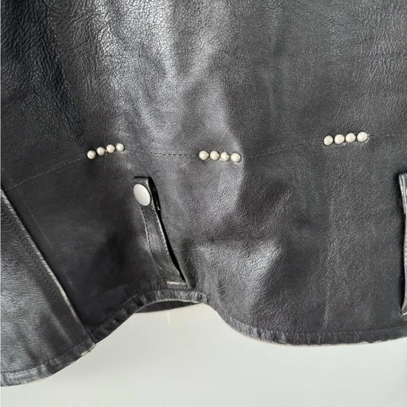 RE/DONE Black Leather Classic Moto Jacket - Picture 6 of 11